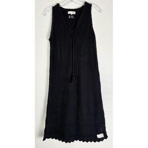 Odd Molly Anthropologie Crochet Sheer‎ Dress 1/S Black 1850